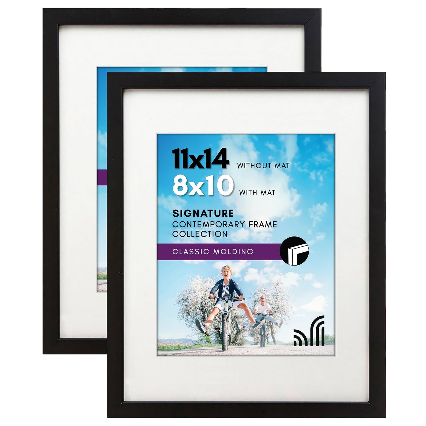 Americanflat Picture Frames | Set of 2 | With Mat | Shatter-Resistant Glass