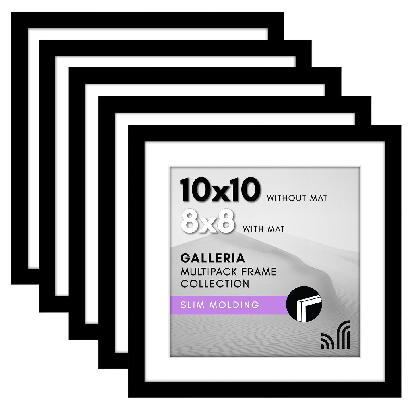 Americanflat Galleria Picture Frames | Set of 5 | With Mat | Acrylic