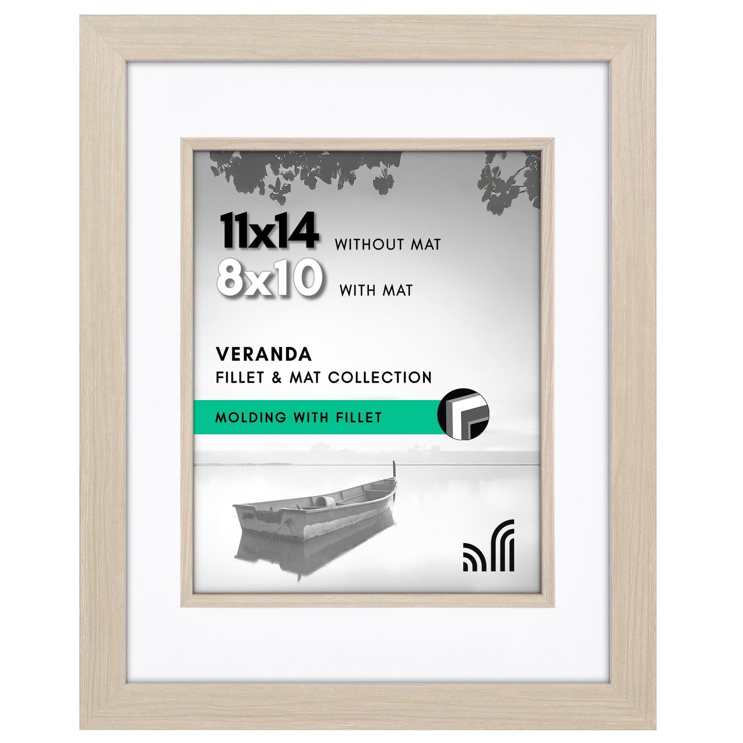 Americanflat Veranda Frame | With Mat | Fillet Accent | Shatter-Resistant