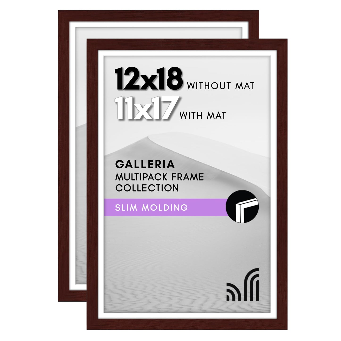 Americanflat Galleria Picture Frames | Set of 2 | With Mat | Acrylic