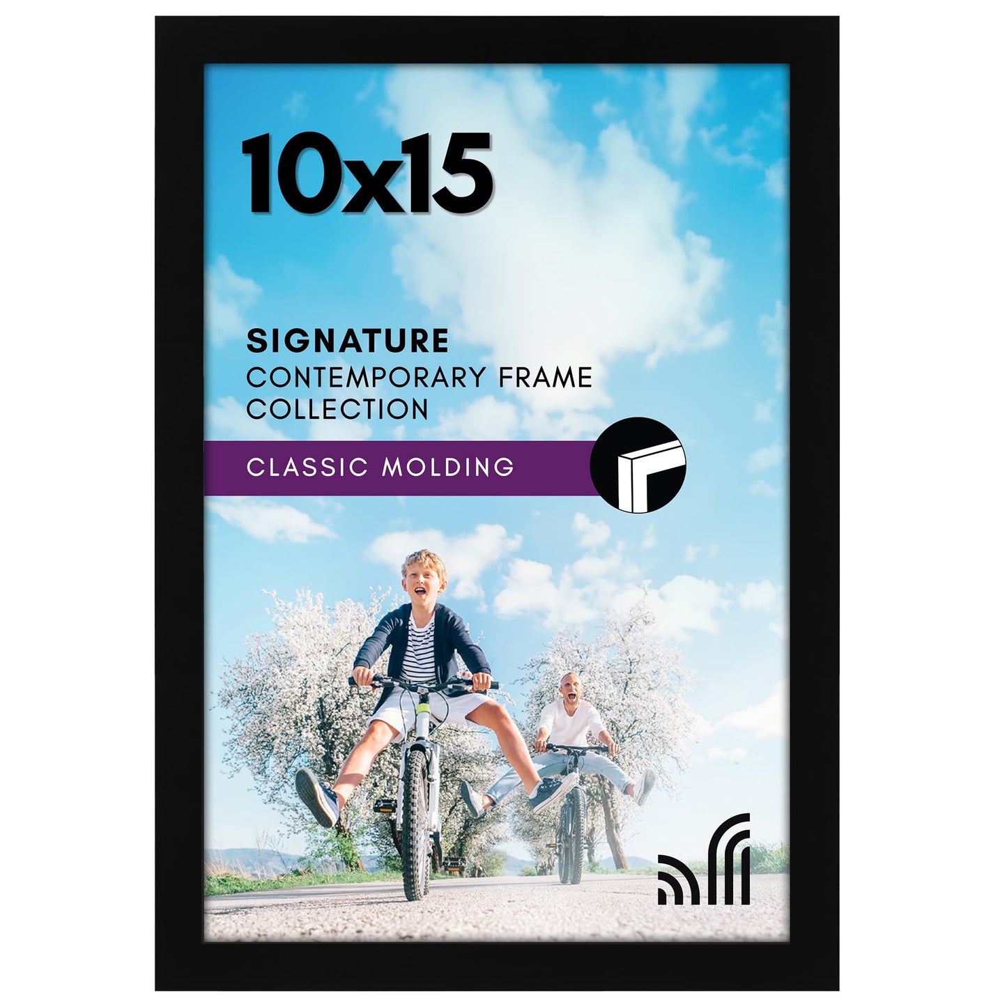 Black Picture Frame Without Mat, Glass Front - Americanflat