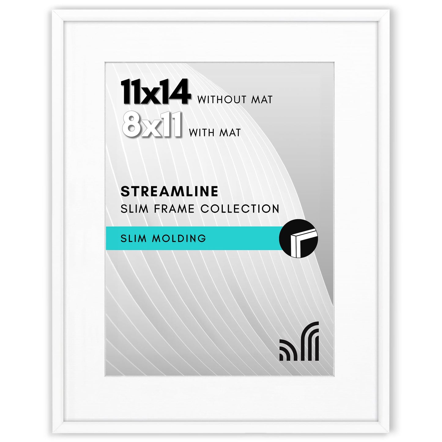Americanflat | Thin Border Picture Frame | Polished Plexiglass | With Mat