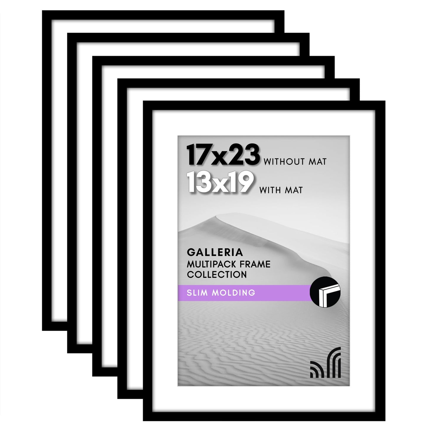 Americanflat Galleria Picture Frames | Set of 5 | With Mat | Acrylic