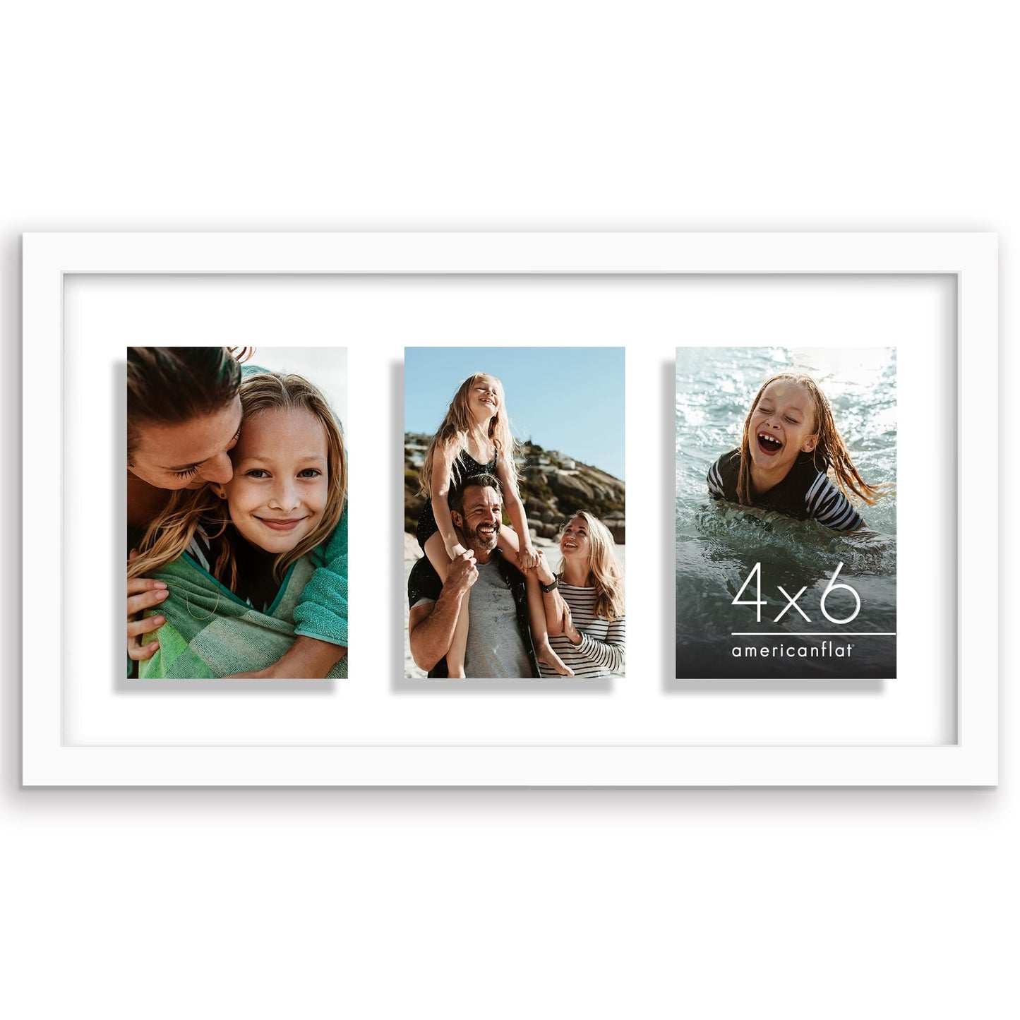 Americanflat Collage Frame | Floating Effect | Shatter-Resistant Glass