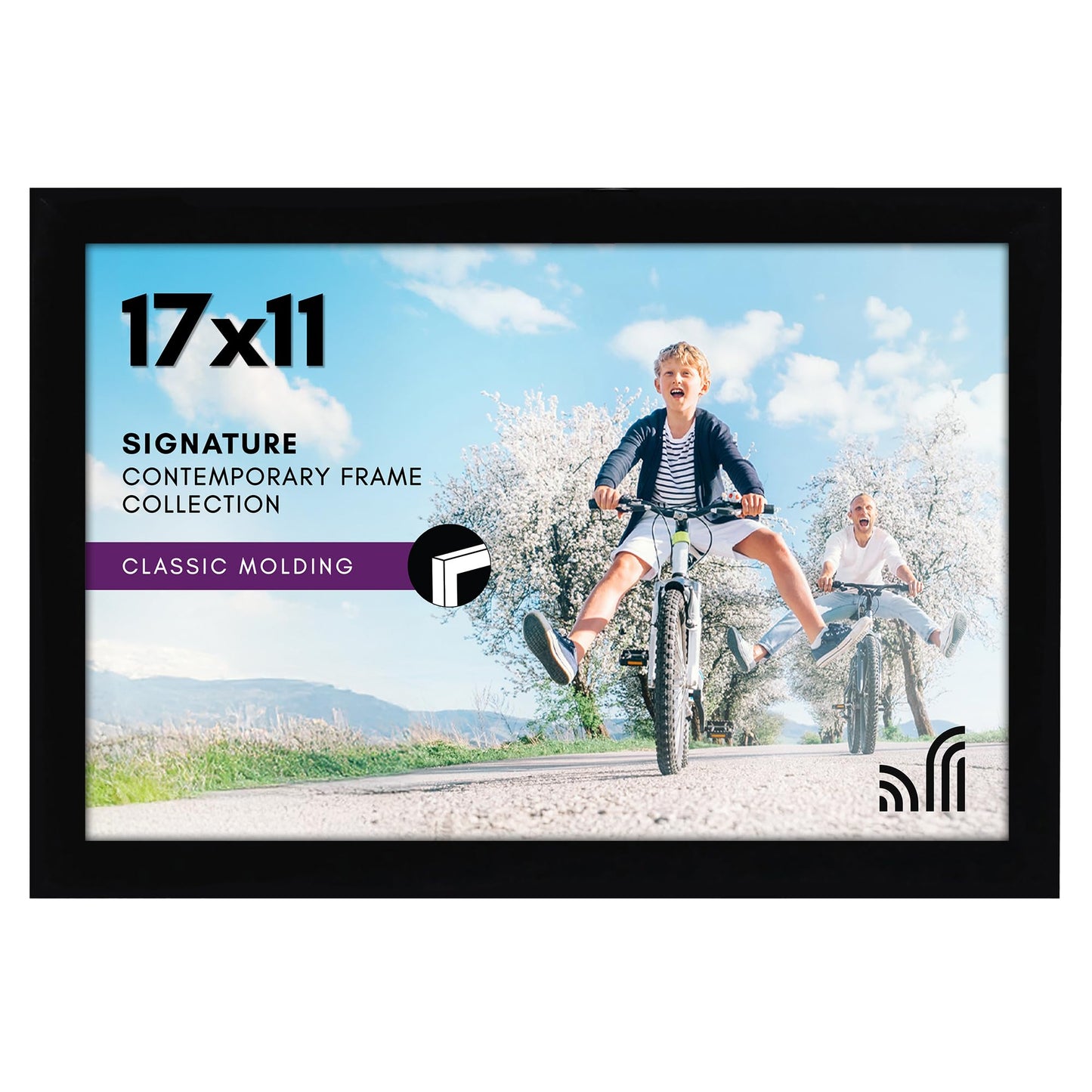 Black Picture Frame Without Mat, Glass Front - Americanflat