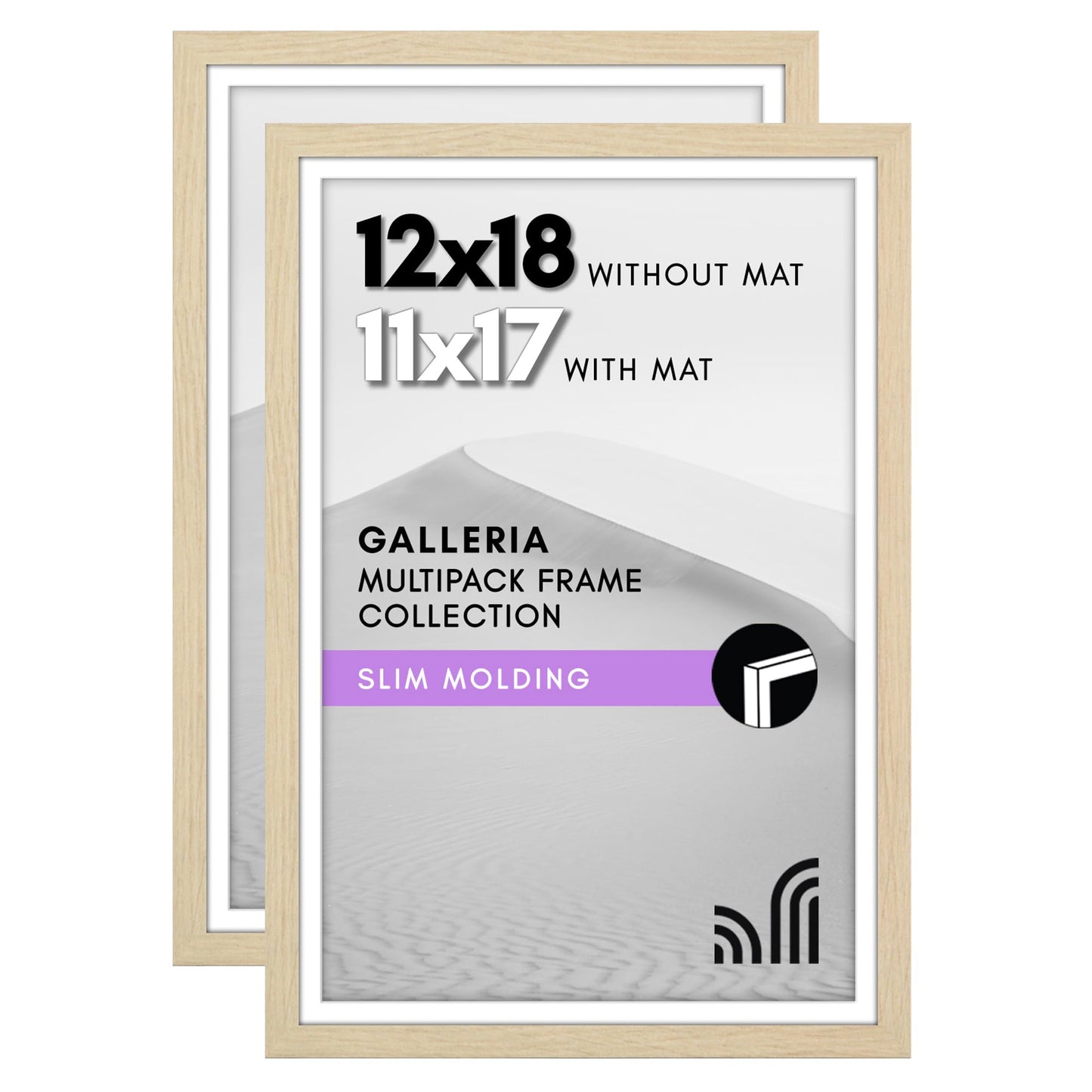 Americanflat Galleria Picture Frames | Set of 2 | With Mat | Acrylic