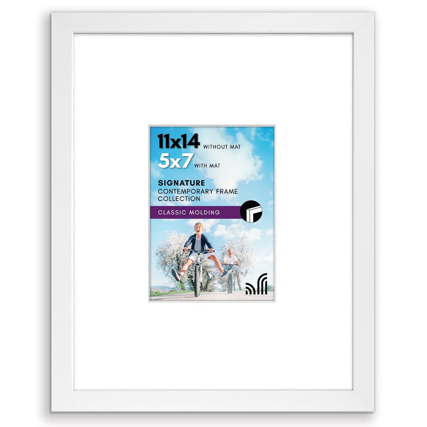 Americanflat Picture Frame with Mat | Shatter-Resistant Glass | Classic Molding