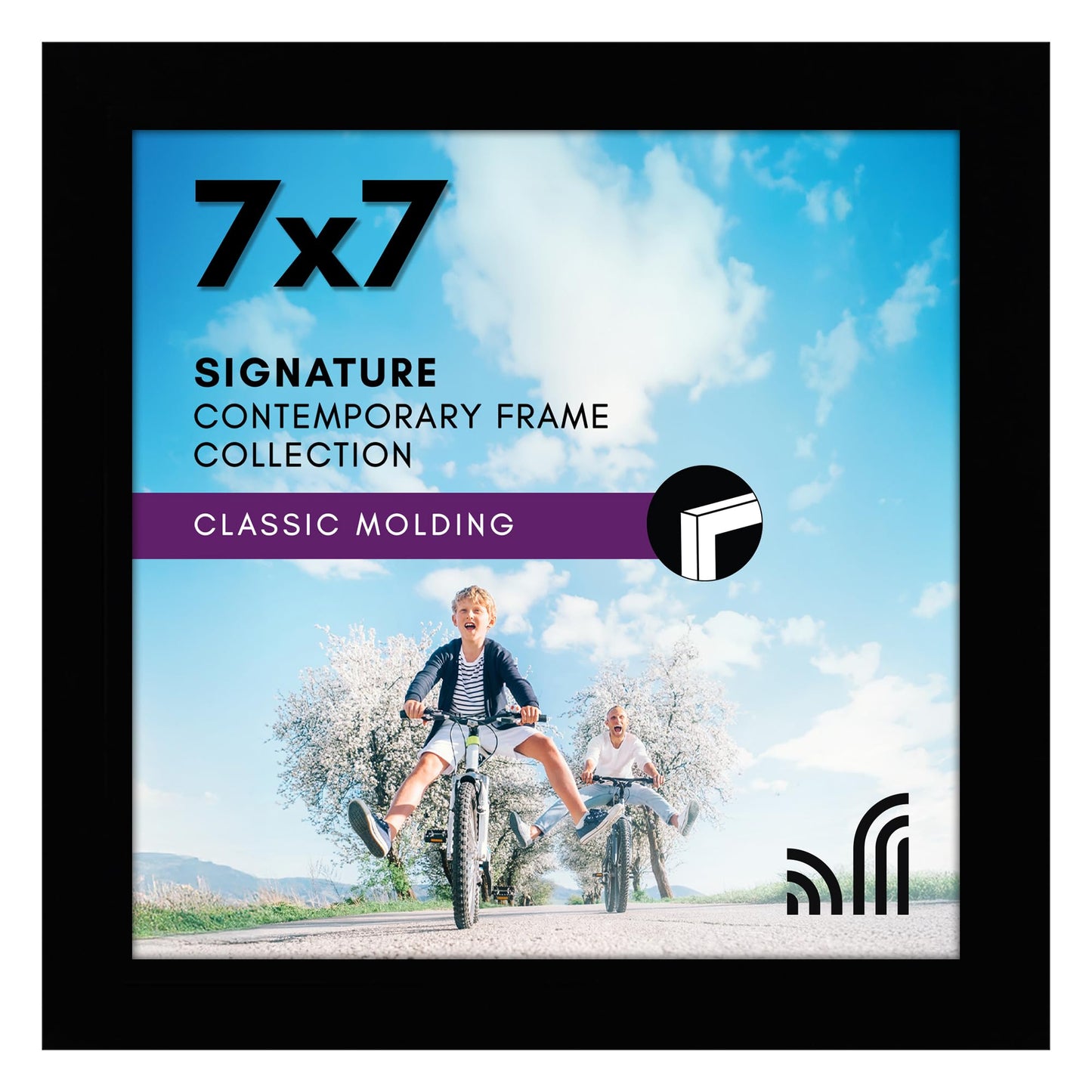 Black Picture Frame Without Mat, Glass Front - Americanflat