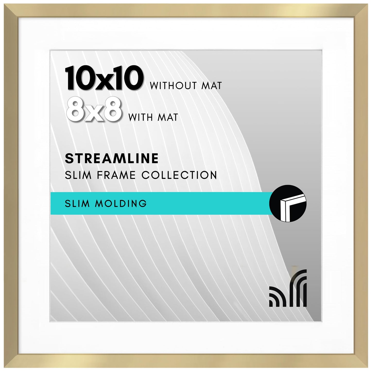 Americanflat Streamline Frame | With Mat | Shatter-Resistant Glass | PVC