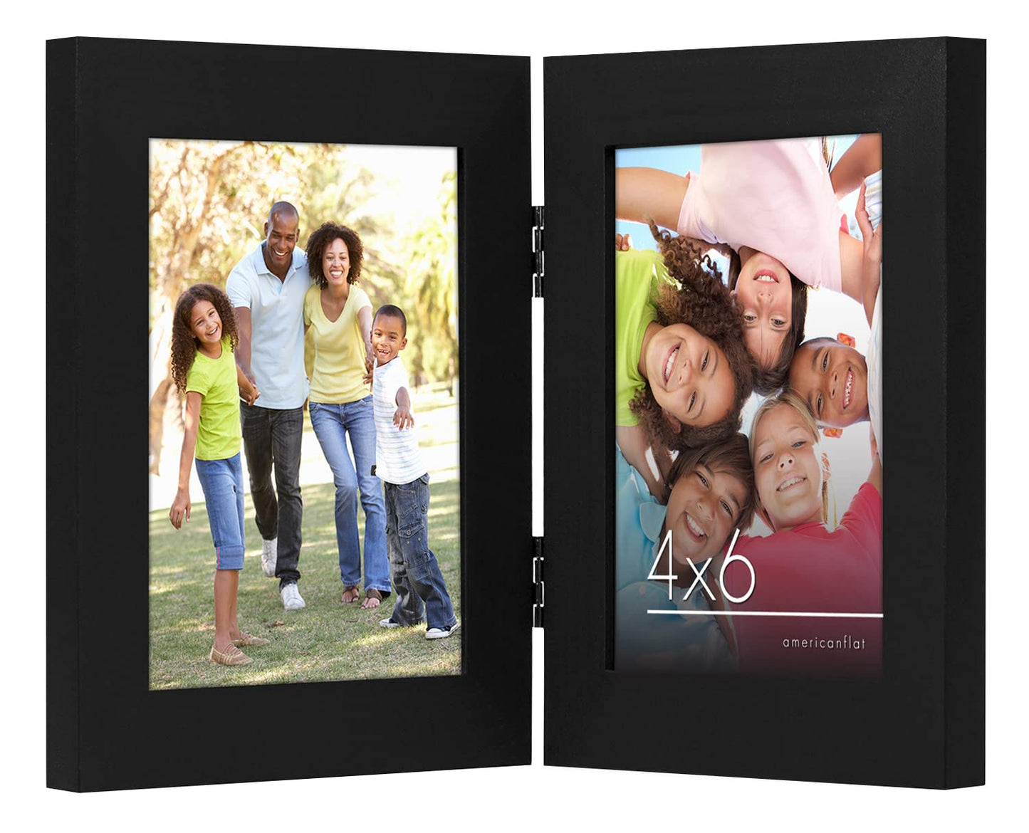 Hinged Double Picture Frame Without Mat - Americanflat