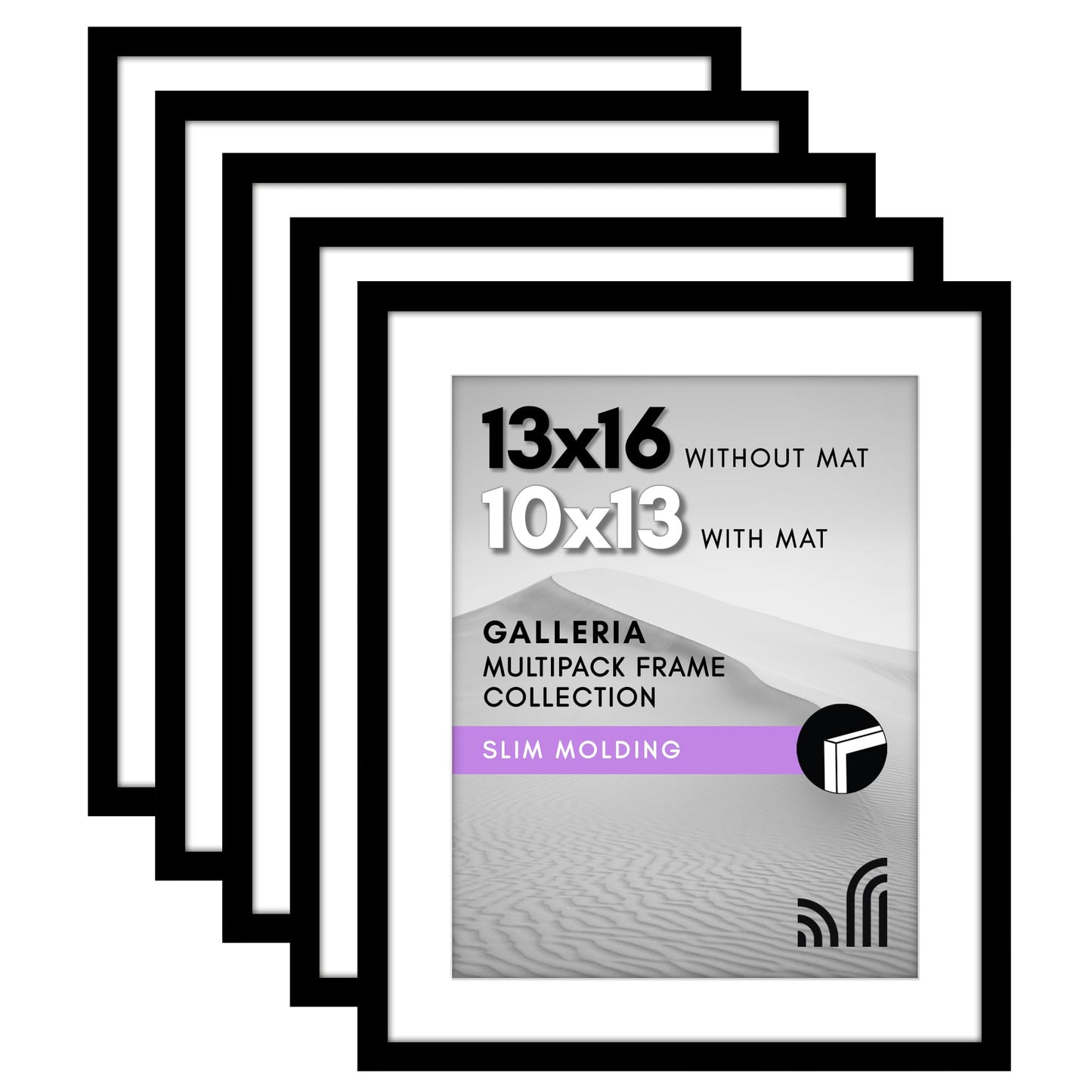 Americanflat Galleria Picture Frames | Set of 5 | With Mat | Acrylic