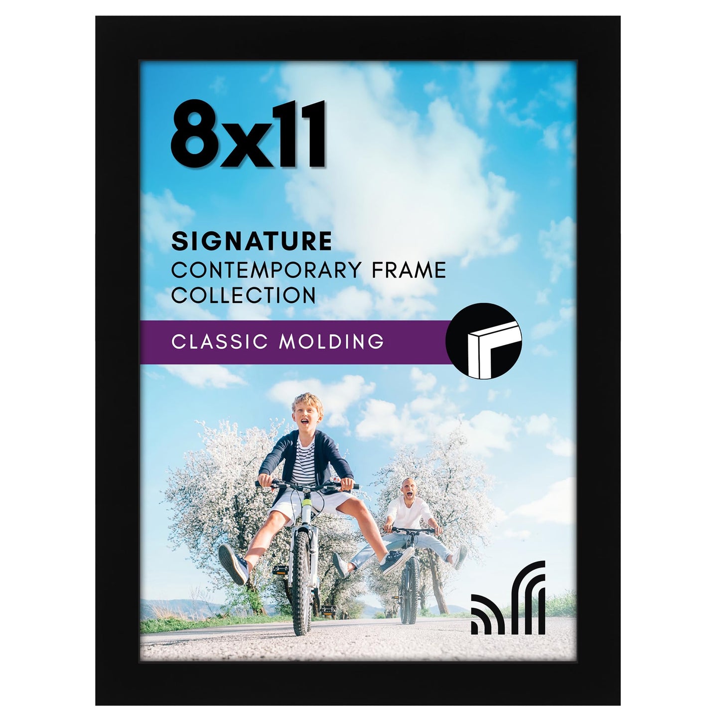 Black Picture Frame Without Mat, Glass Front - Americanflat
