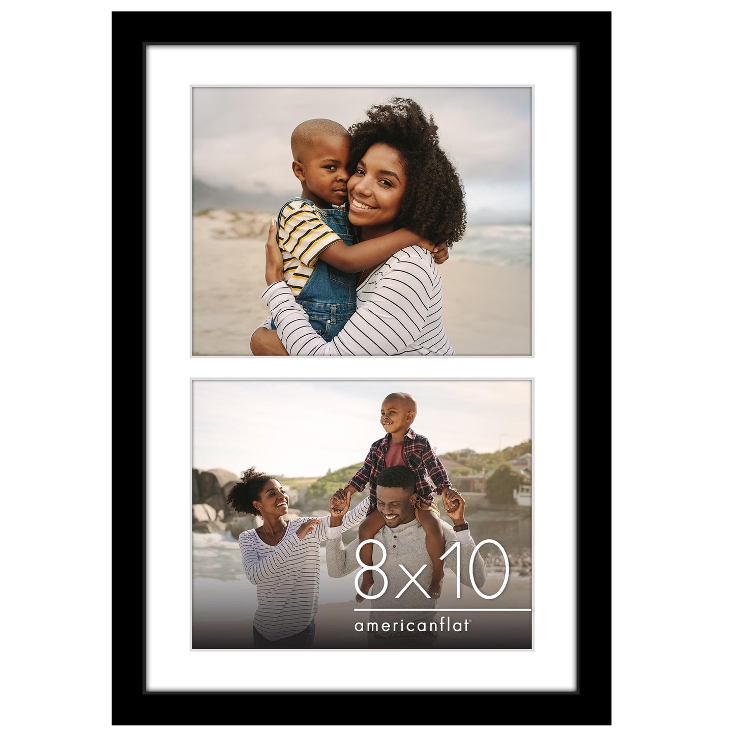 Americanflat Double Picture Frame | Two 8x10 | Shatter-Resistant Glass