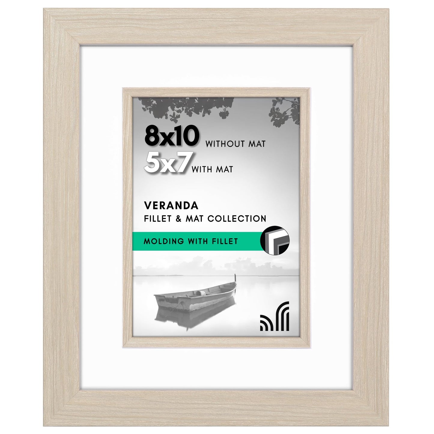 Americanflat Veranda Frame | With Mat | Fillet Accent | Shatter-Resistant