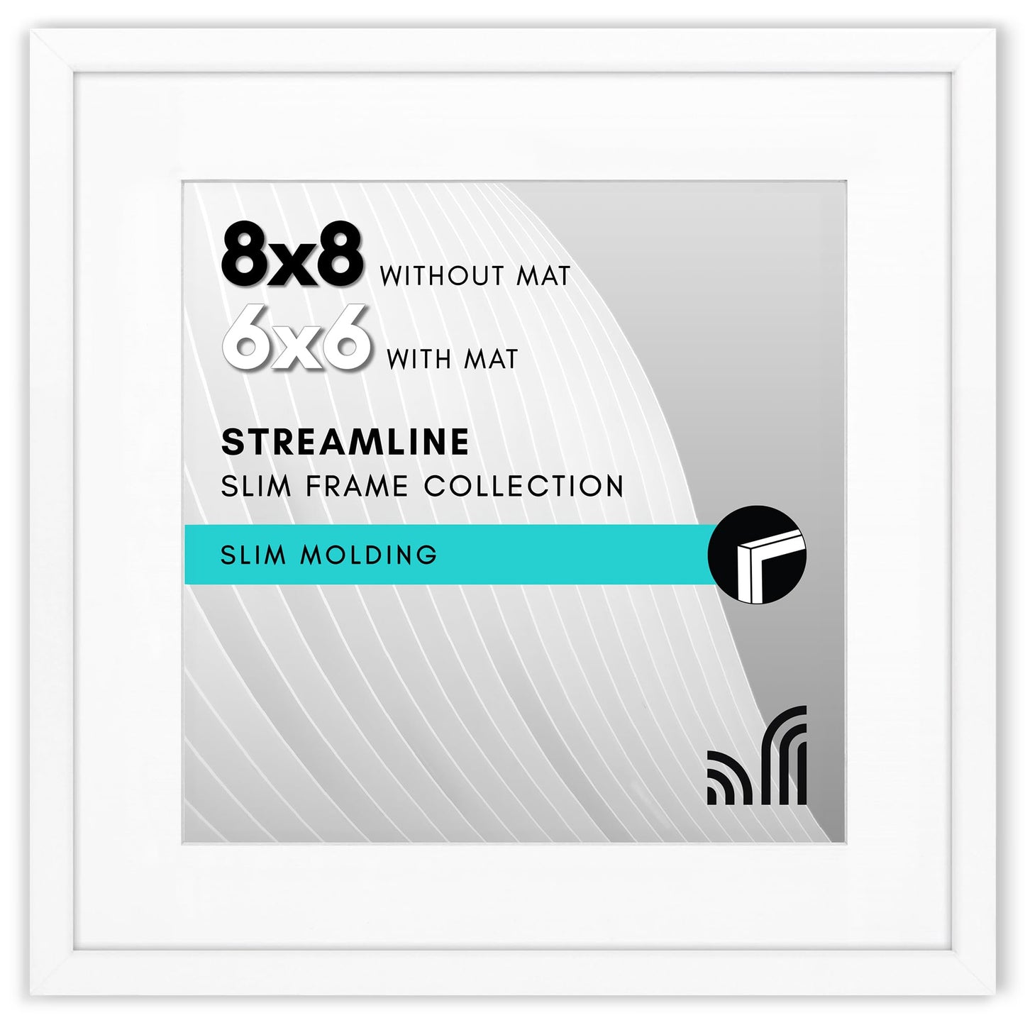 Americanflat | Thin Border Picture Frame | Polished Plexiglass | With Mat
