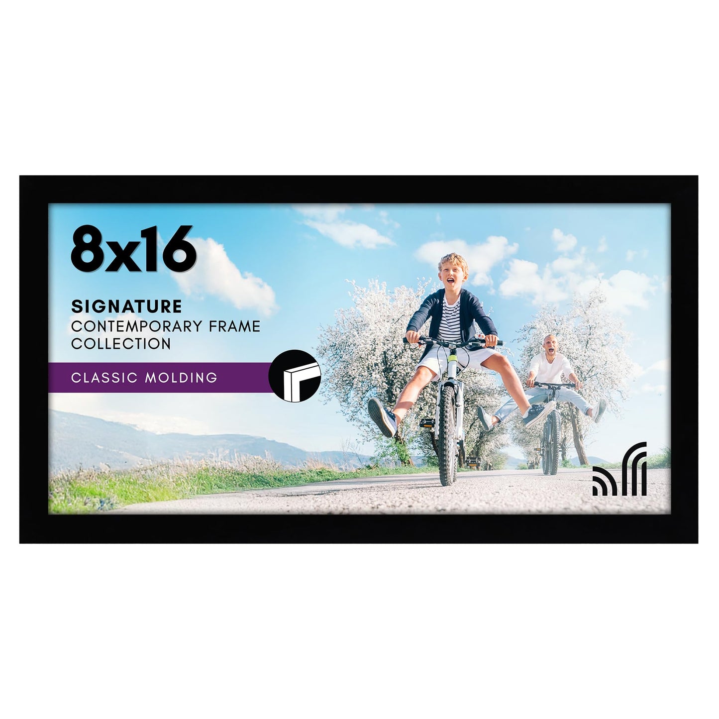 Black Picture Frame Without Mat, Glass Front - Americanflat