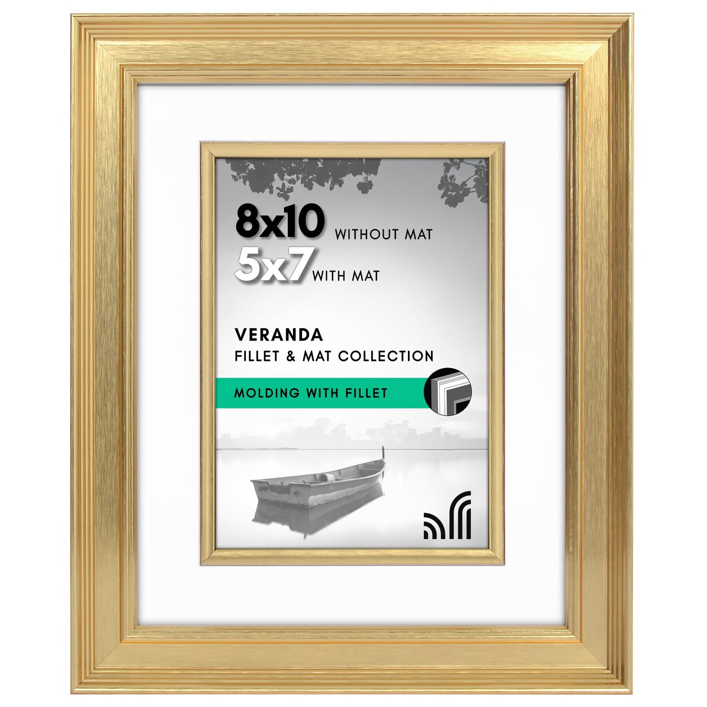 Americanflat Veranda Frame | With Mat | Fillet Accent | Shatter-Resistant