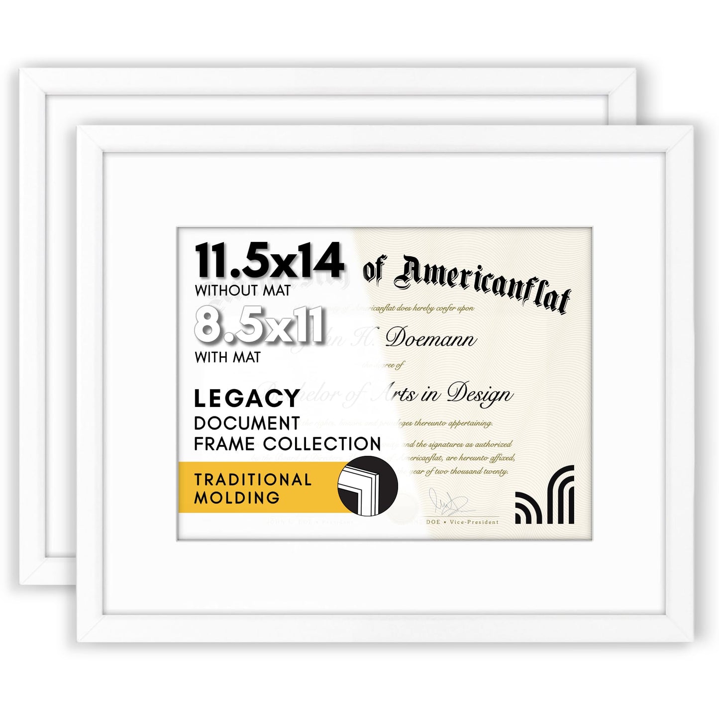 Americanflat Galleria Picture Frames | Set of 2 | With Mat | Acrylic