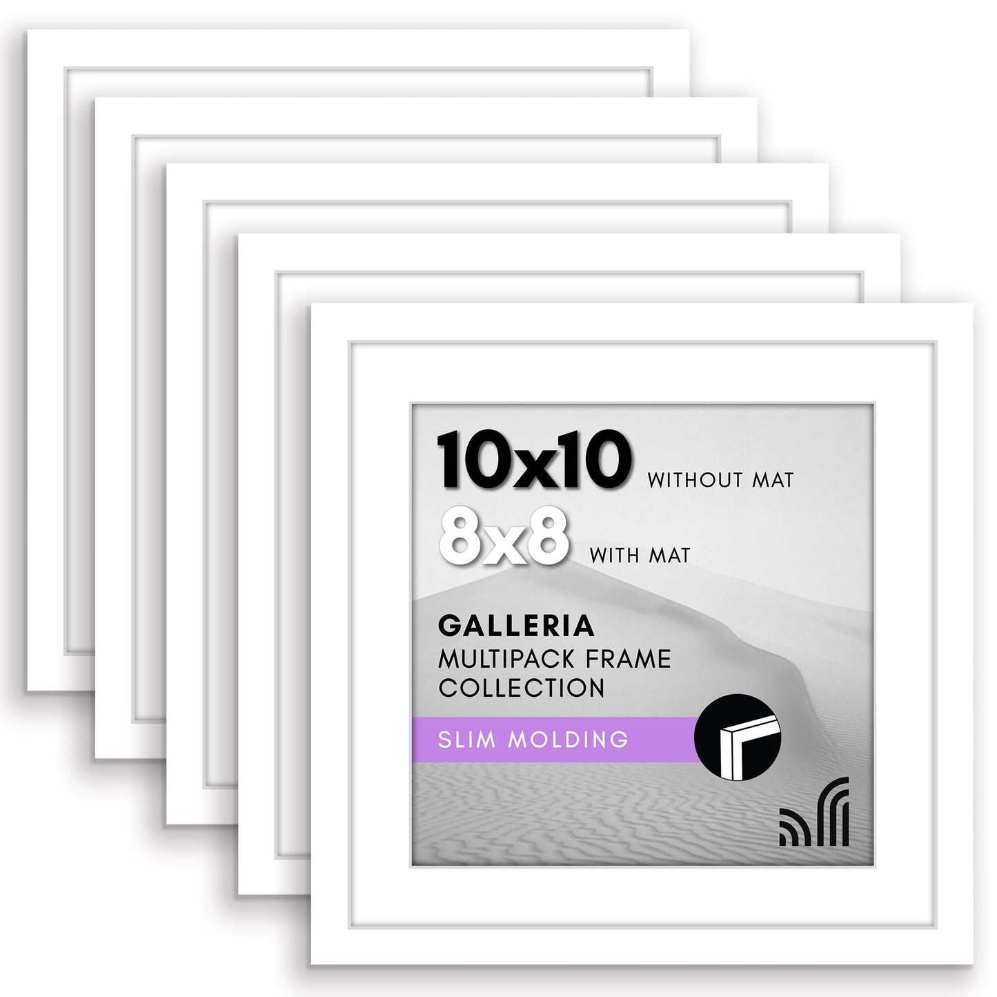Americanflat Galleria Picture Frames | Set of 5 | With Mat | Acrylic