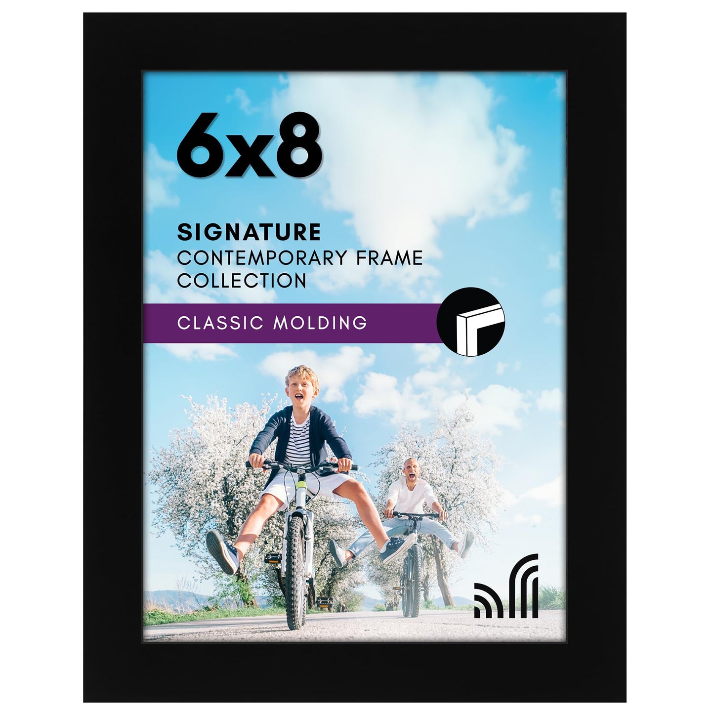 Black Picture Frame Without Mat, Glass Front - Americanflat