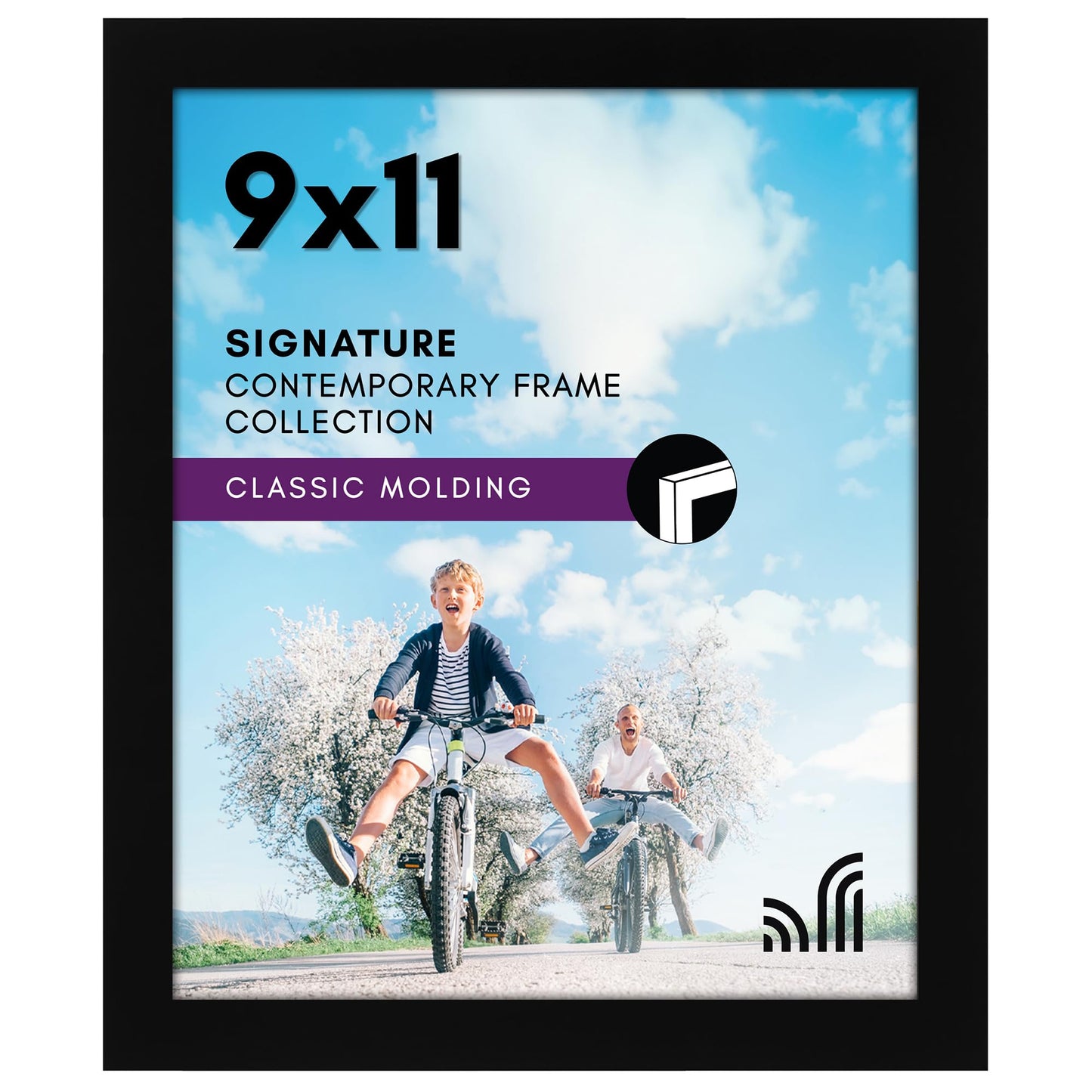 Black Picture Frame Without Mat, Glass Front - Americanflat