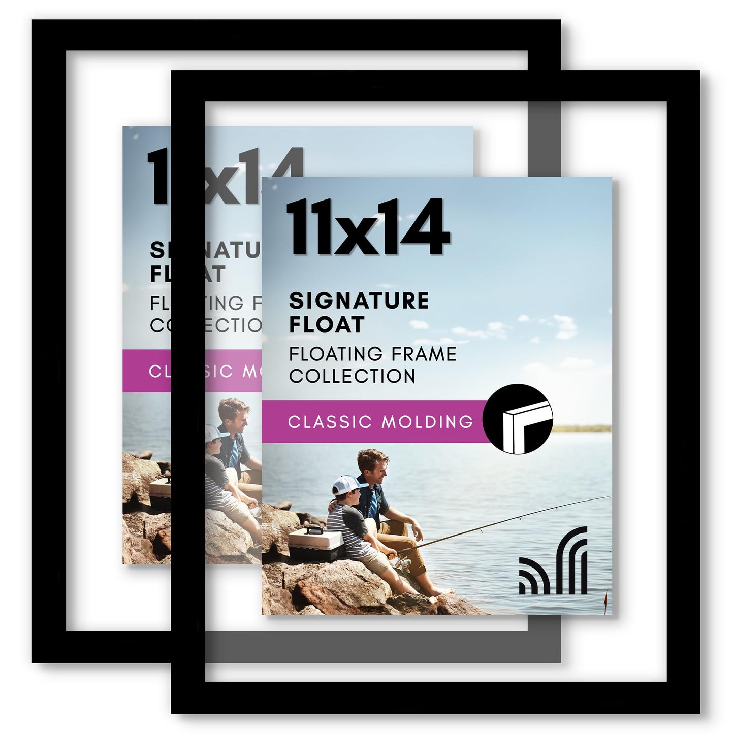 Floating Picture Frames Set of 2 Clear Glass - Americanflat