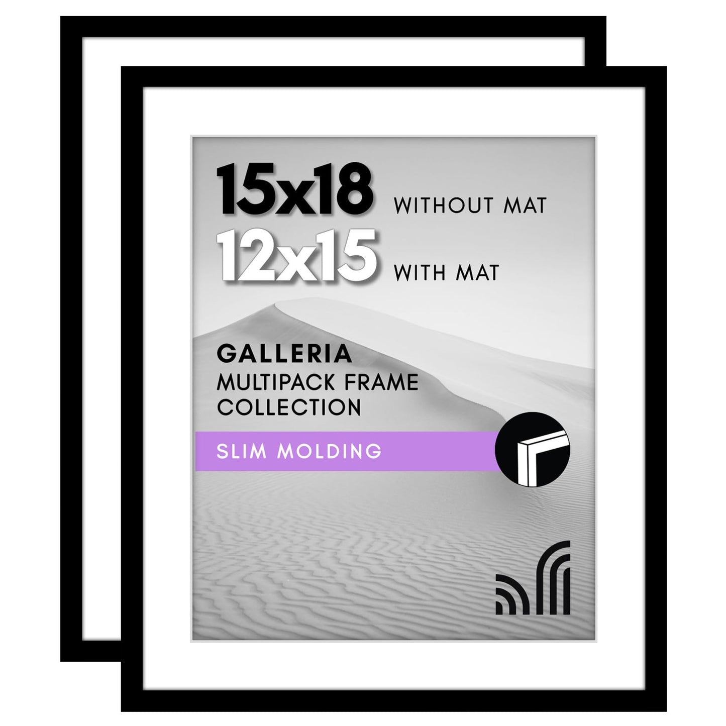 Americanflat Galleria Picture Frames | Set of 2 | With Mat | Acrylic