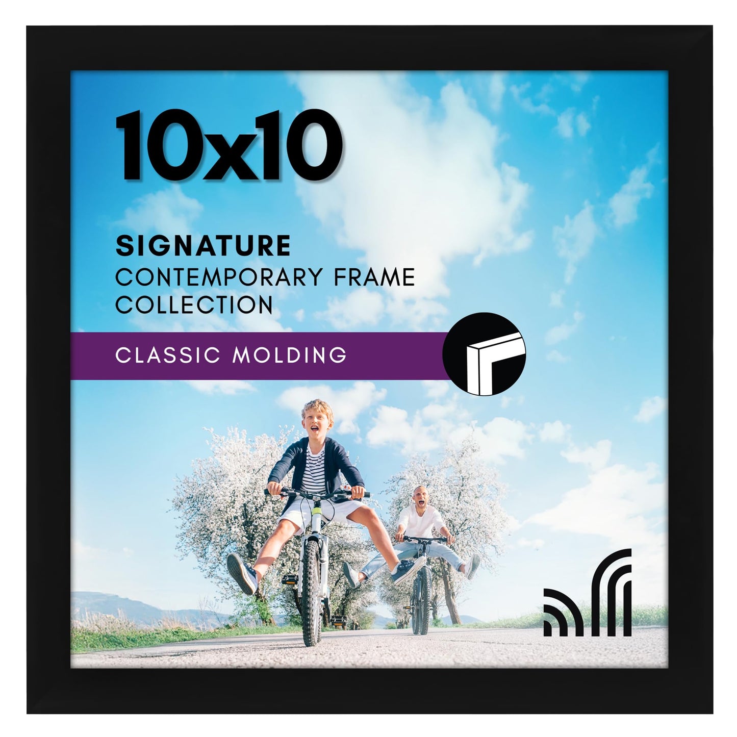Black Picture Frame Without Mat, Glass Front - Americanflat
