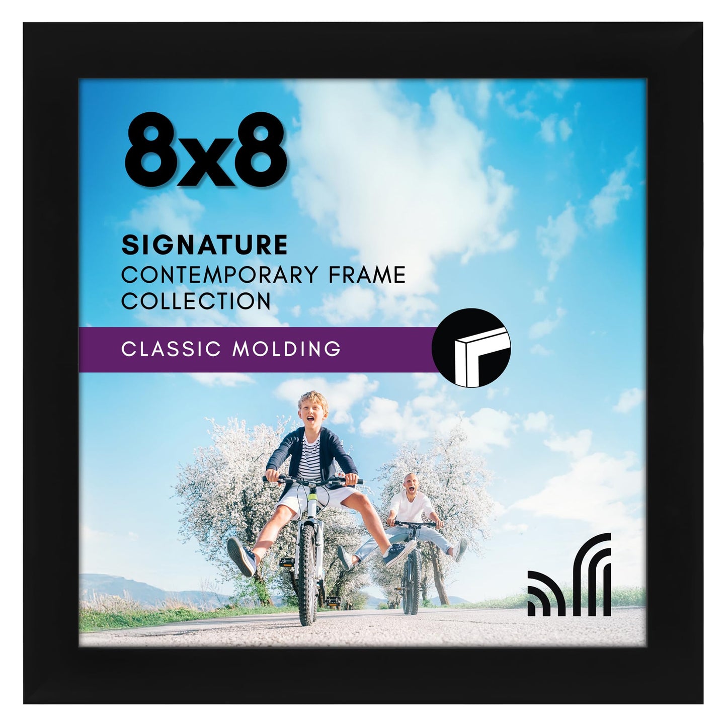 Black Picture Frame Without Mat, Glass Front - Americanflat