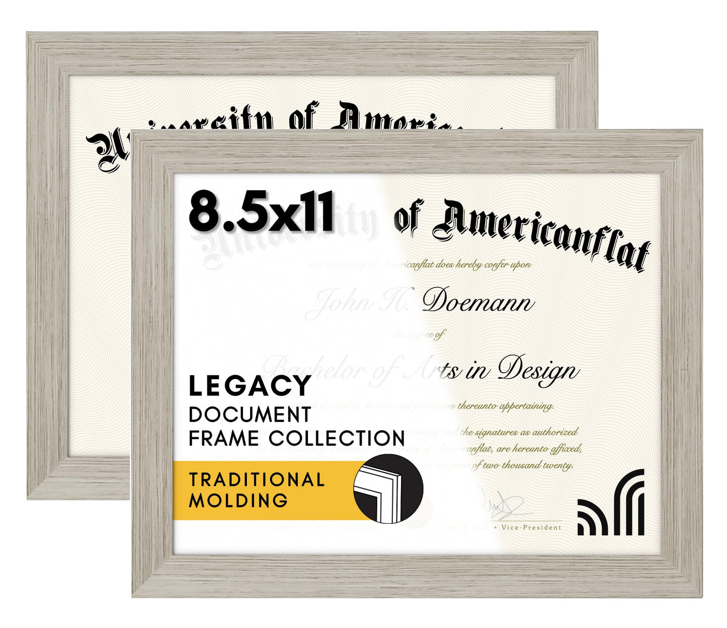 Diploma Frames Set of 2 Without Mat - Americanflat