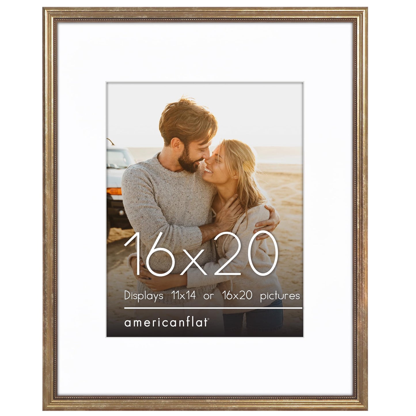 Americanflat Vintage Frames with Mat | Distressed Molding