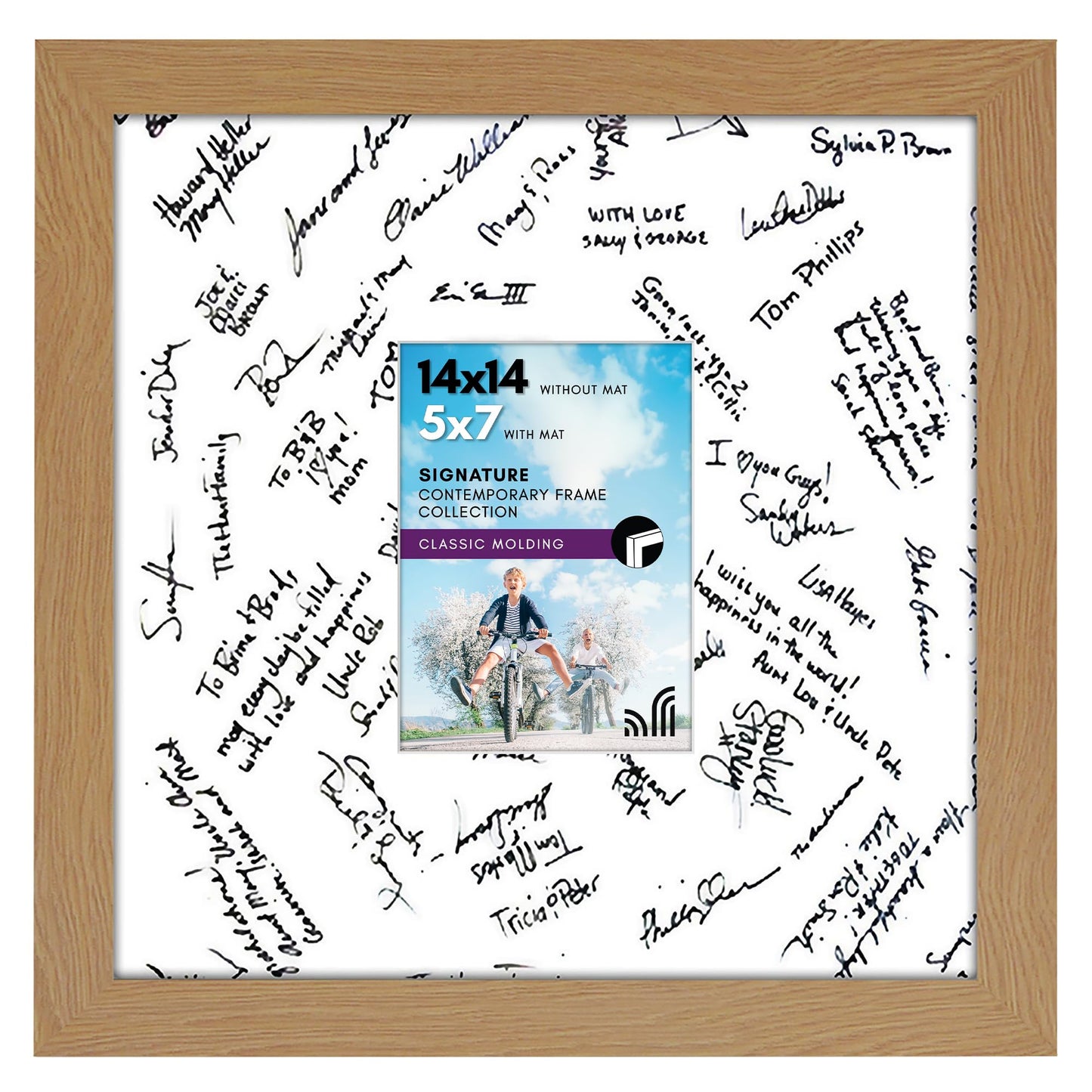 Americanflat Wedding Signature Frame with Mat | Classic Molding