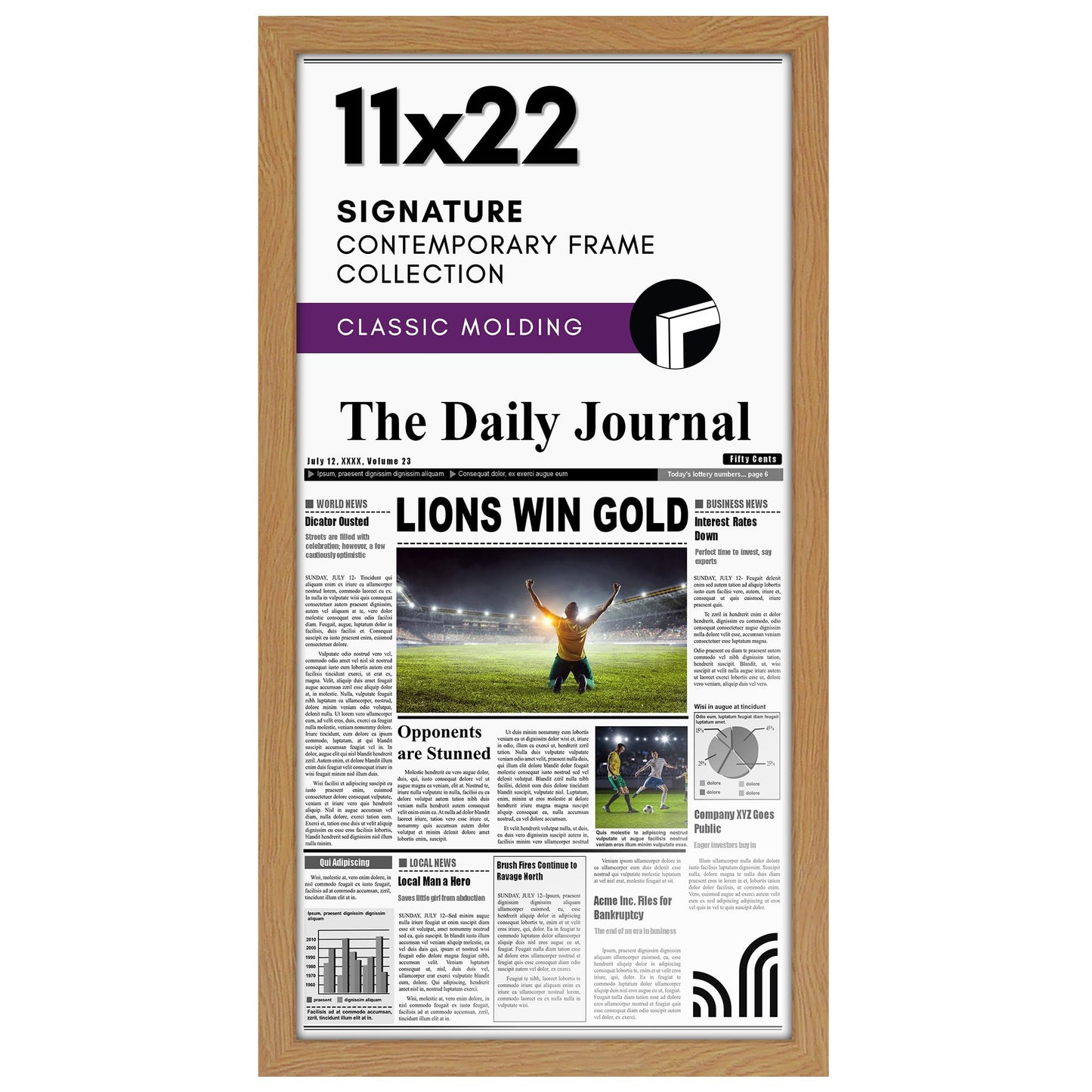 Newspaper Frame 11x22 Without Mat - Americanflat