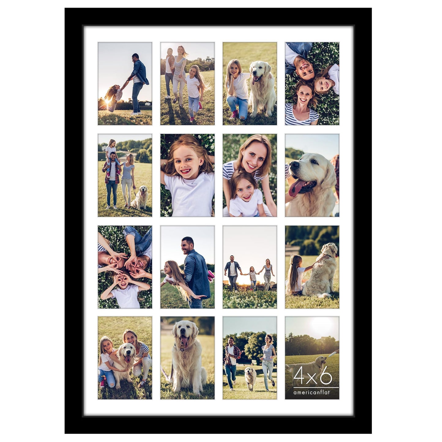 Americanflat Signature Collage Frame | Fits 16 4x6 | Acrylic | Wall Display