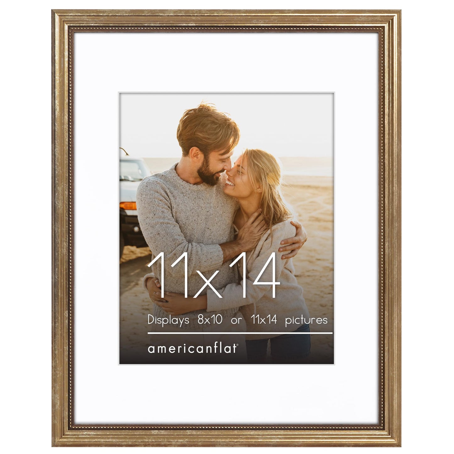Americanflat Vintage Frames with Mat | Antique-Style Molding