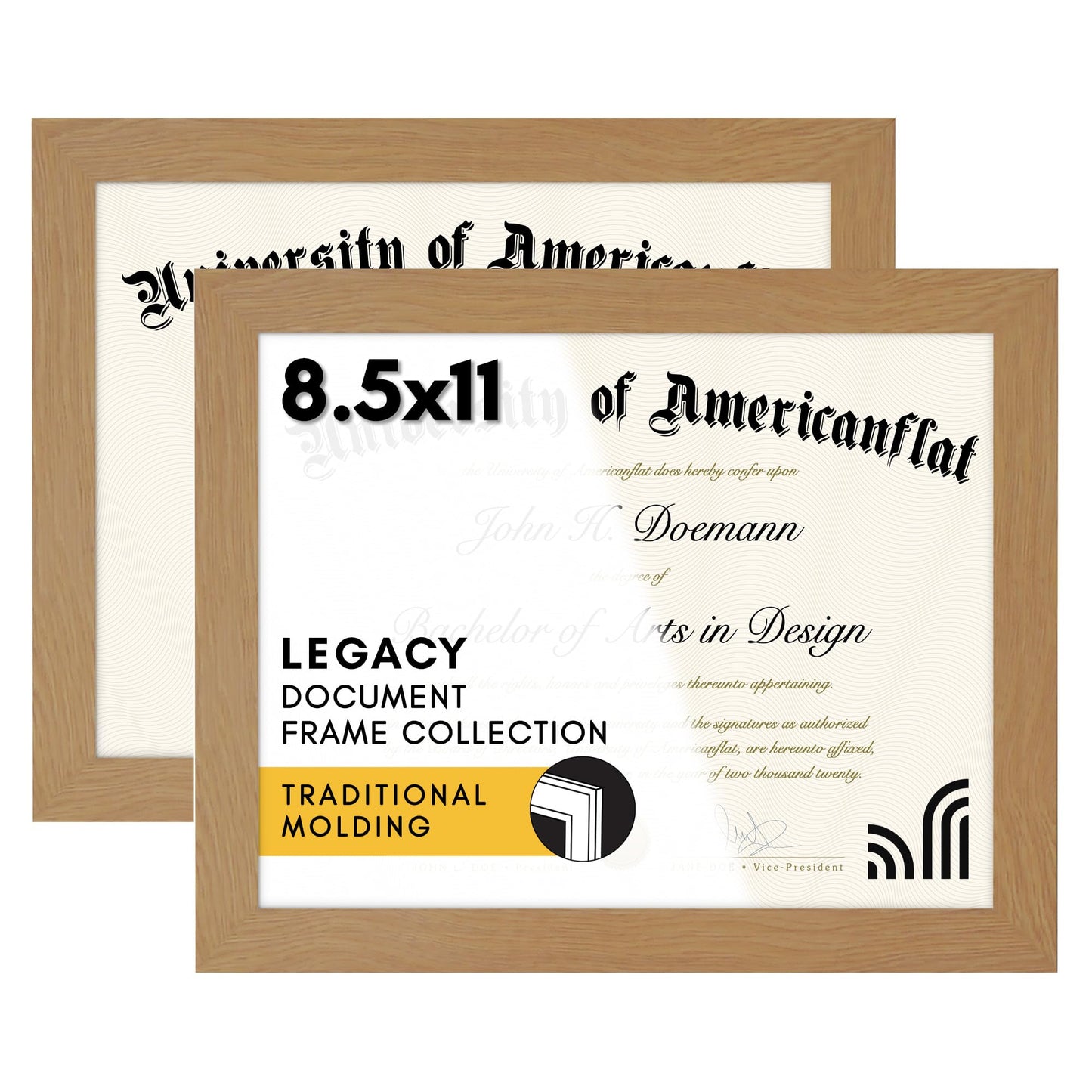 Diploma Frames Set of 2 Without Mat - Americanflat