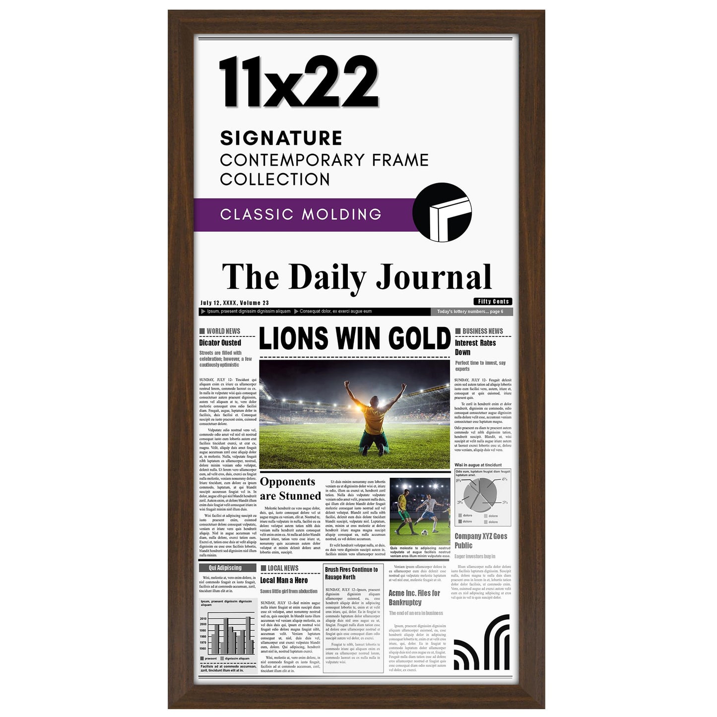 Newspaper Frame 11x22 Without Mat - Americanflat