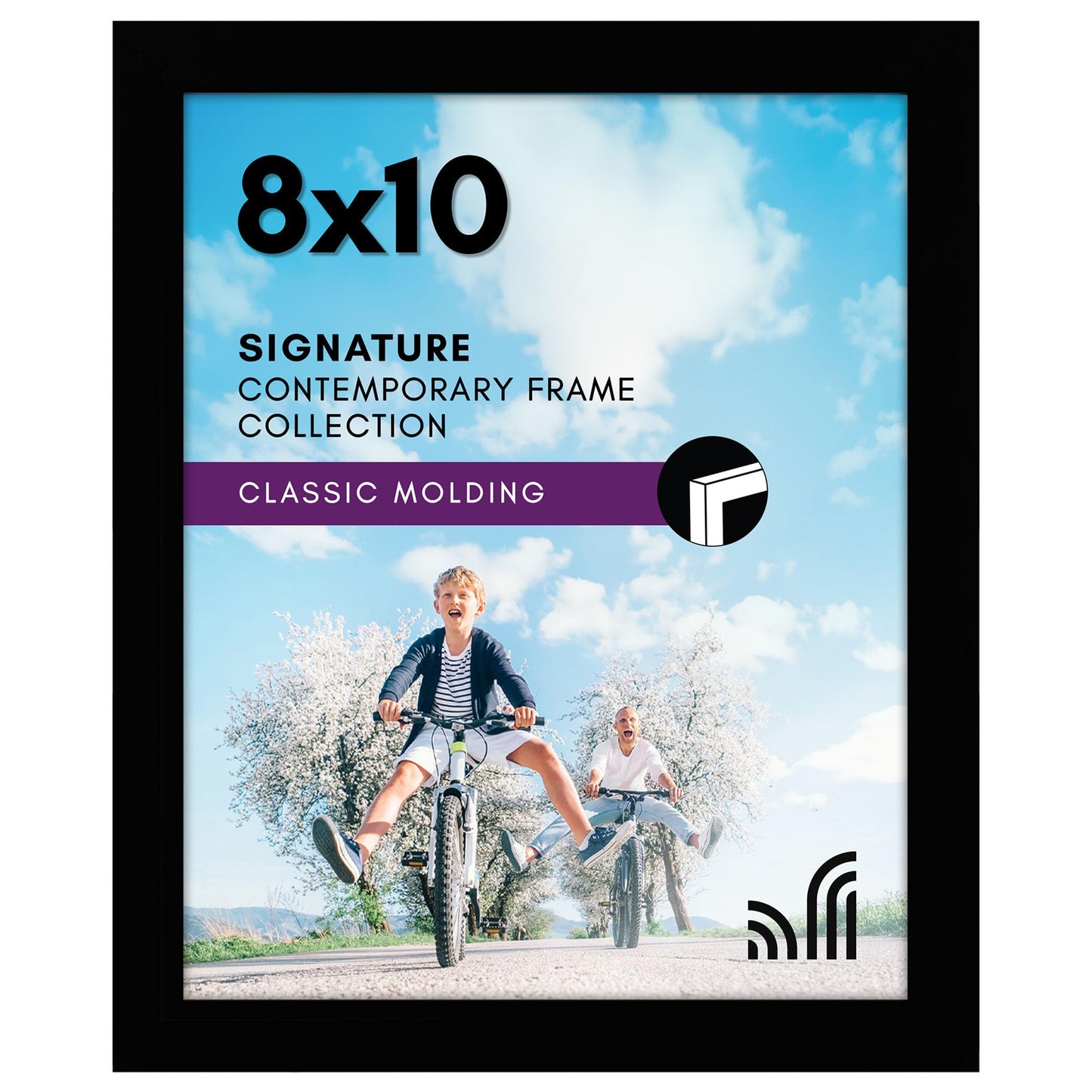 Black Picture Frame Without Mat, Glass Front - Americanflat