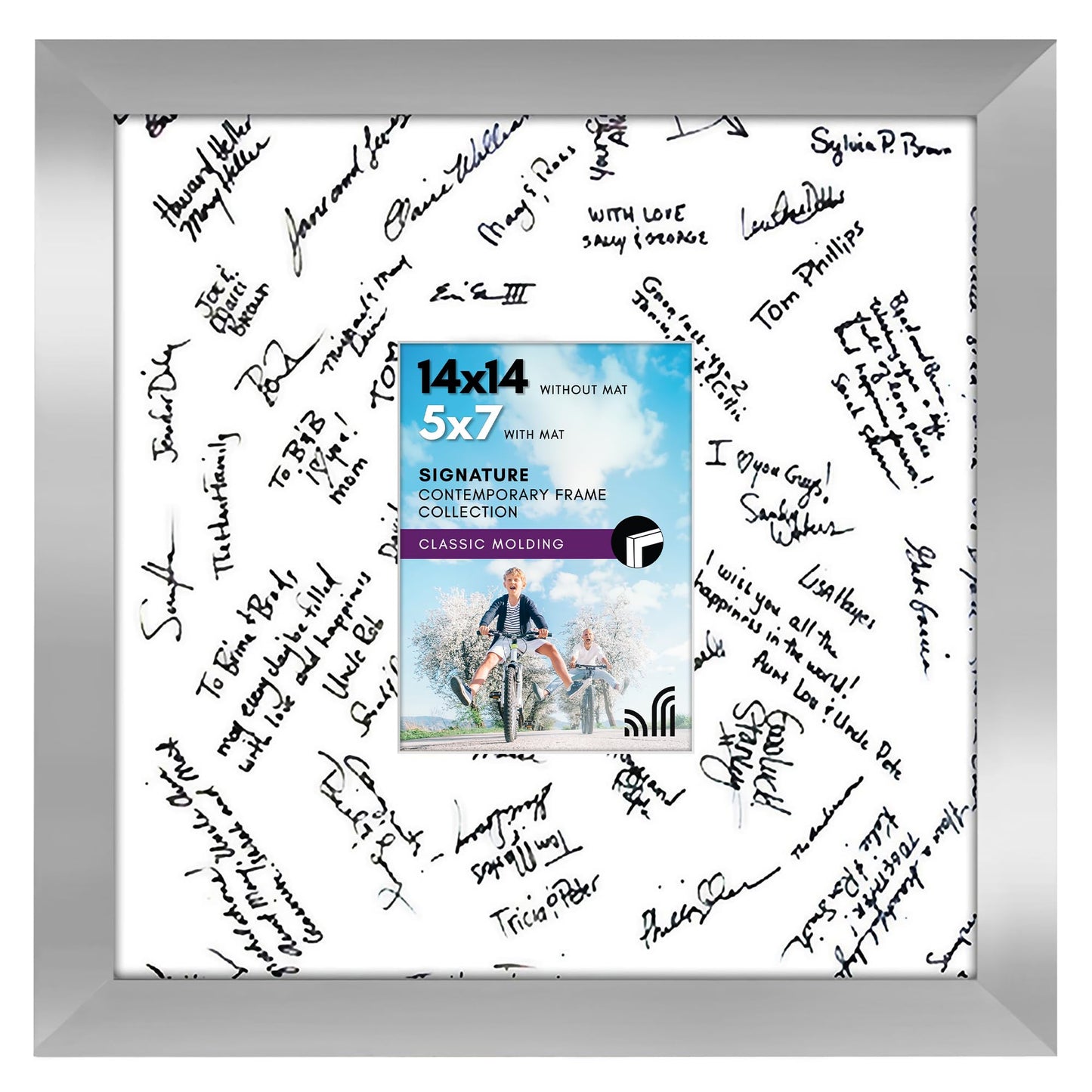 Americanflat Wedding Signature Frame with Mat | Classic Molding
