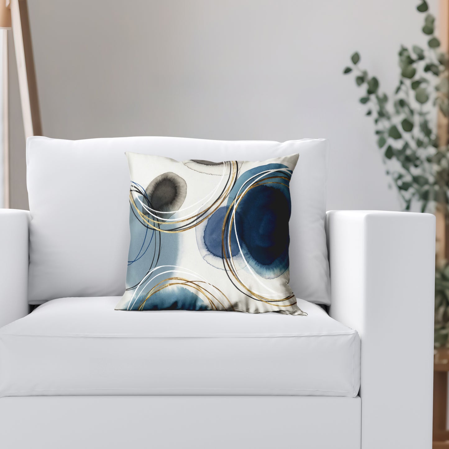 Throw Pillow with Sewn-In Insert | Abstract Design