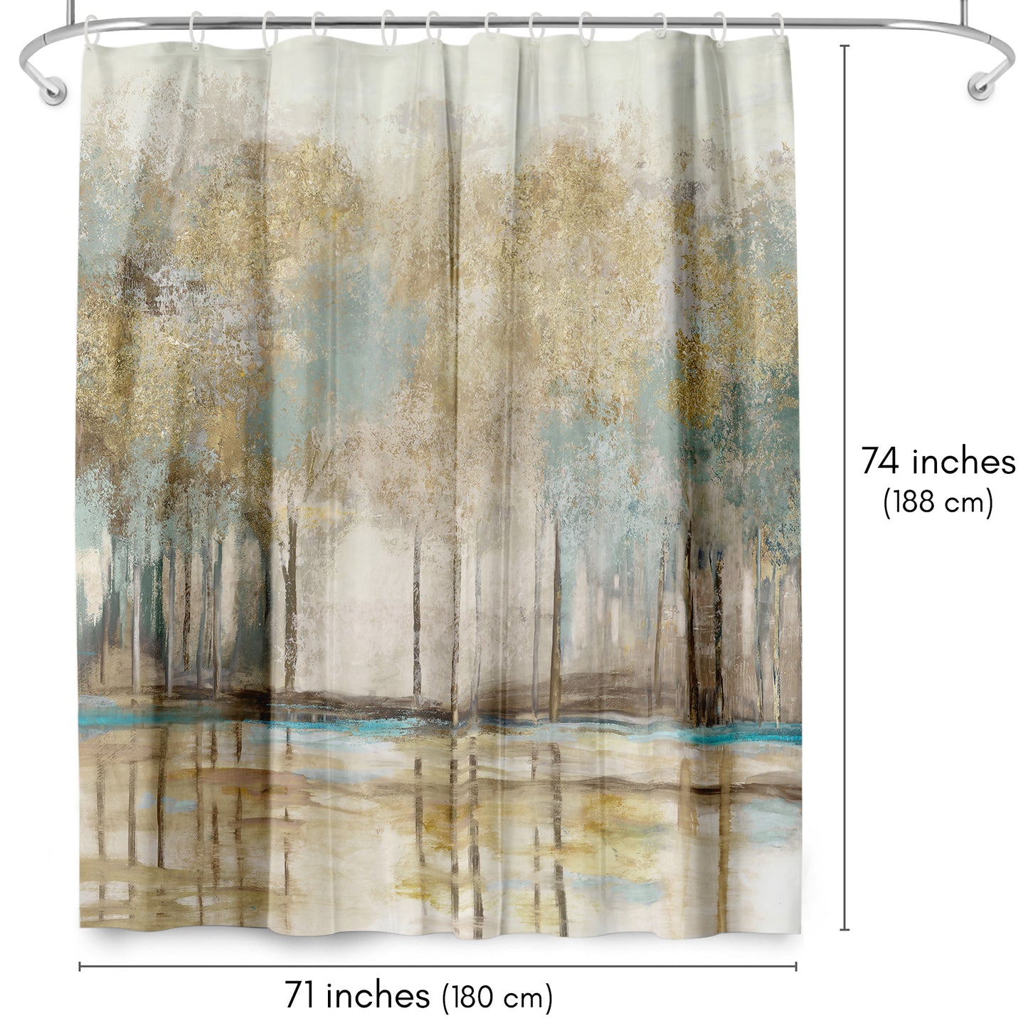 71x74 Shower Curtain with 12 Metal Grommets | Woodlot