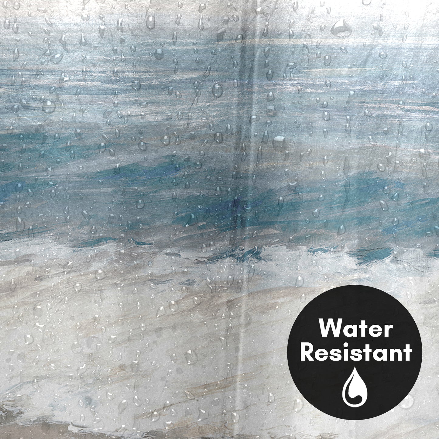 Americanflat 71x74 Shower Curtain - Coastal Seaside Design - Warm Waves by PI Creative Art