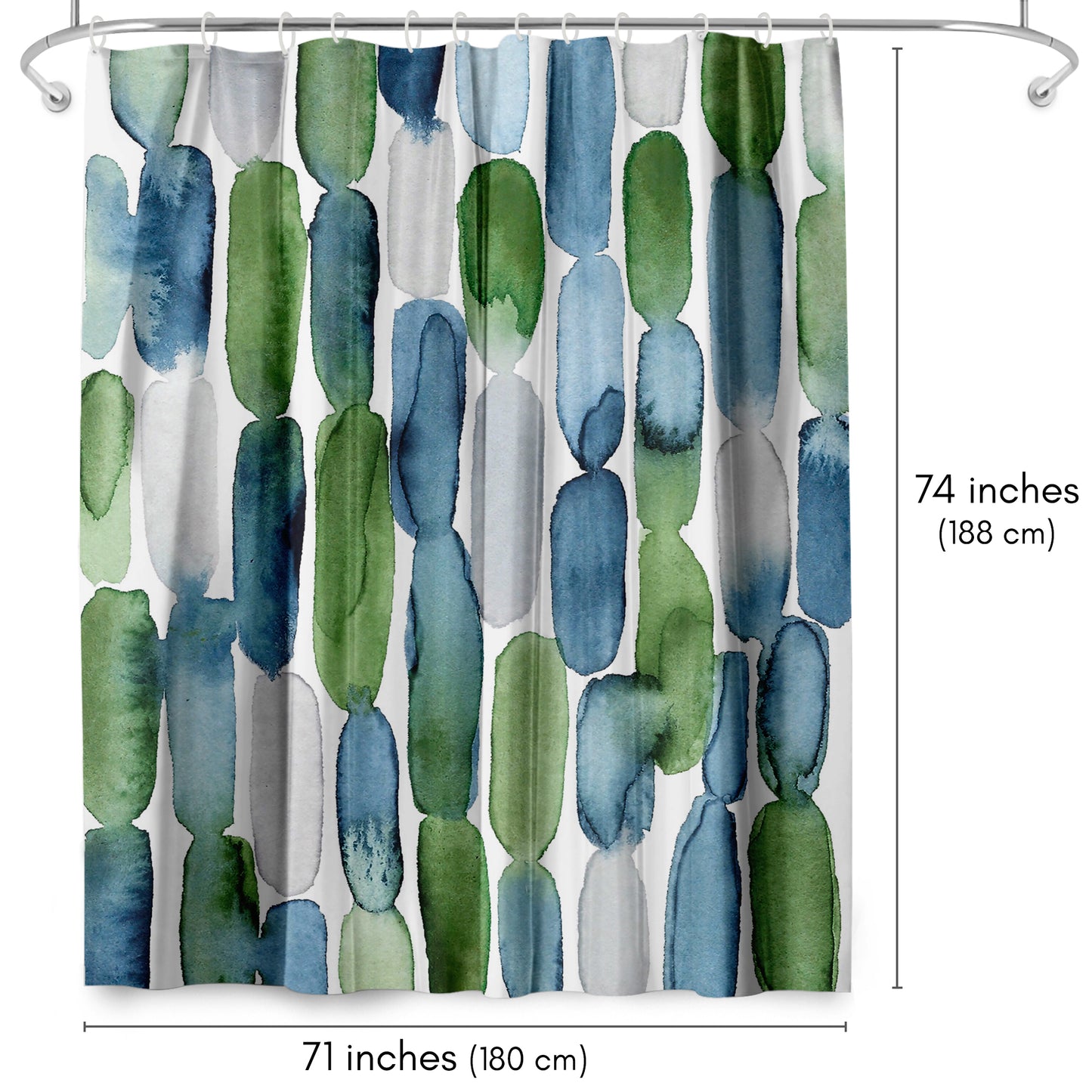 71x74 Shower Curtain with 12 Metal Grommets - Purple