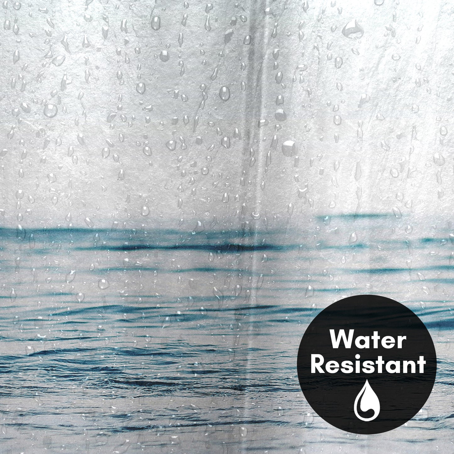 71x74 Shower Curtain with 12 Metal Grommets | Blue Wave and Sand