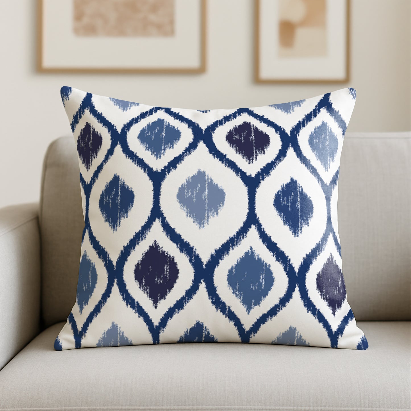Throw Pillow with Sewn-In Insert | Diamond Pattern