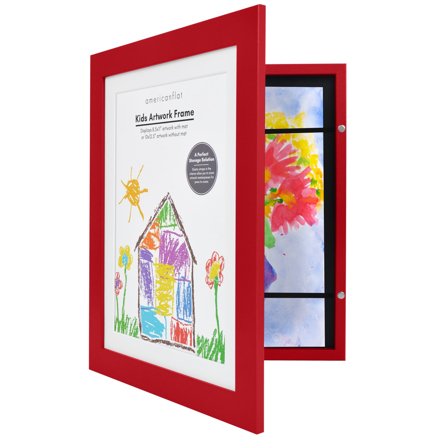 Front Loading Kids Art Frame - 8.5x11 Picture Frame with Mat and 10x12.5 Without Mat