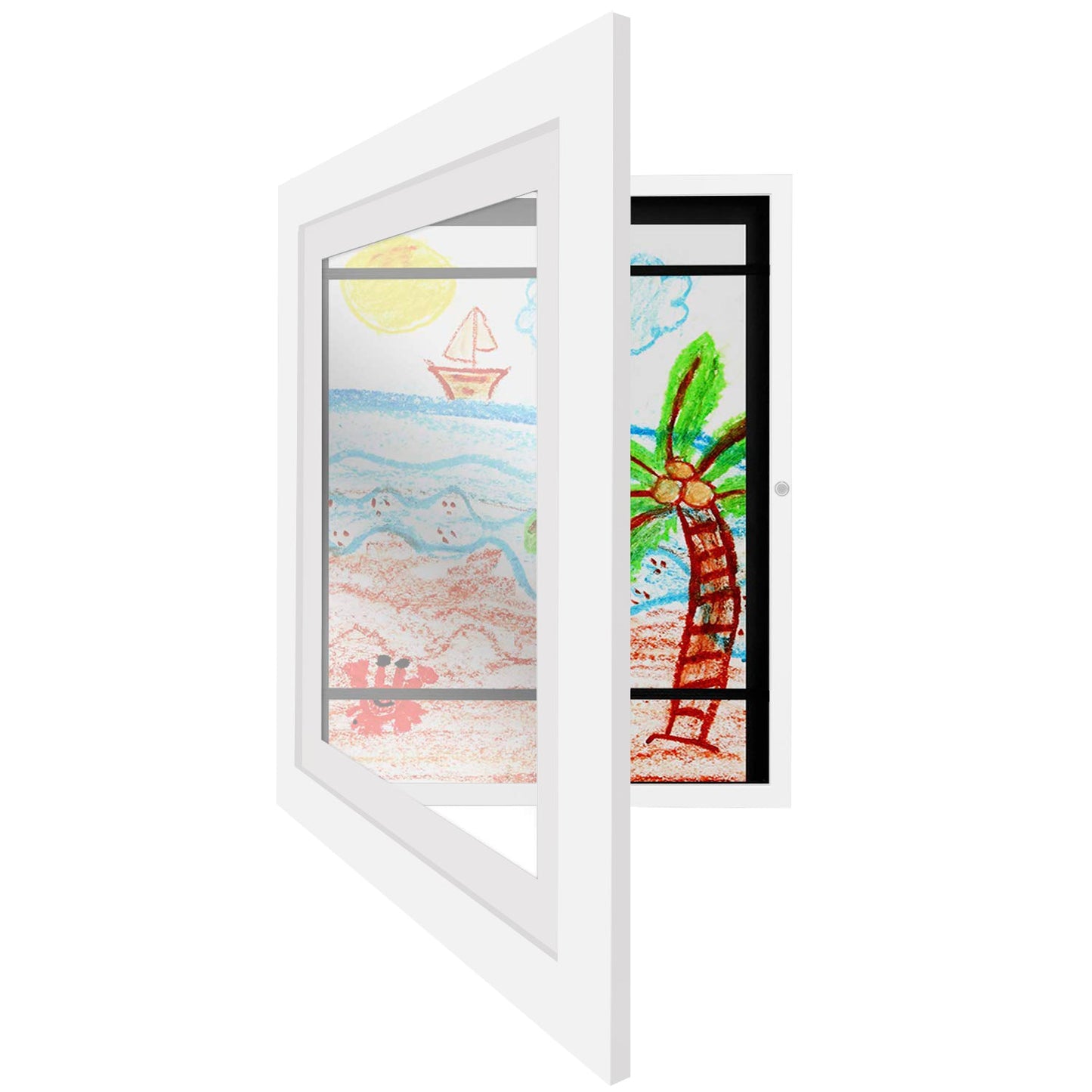 Front Loading Kids Art Frame - 8.5x11 Picture Frame with Mat and 10x12.5 Without Mat