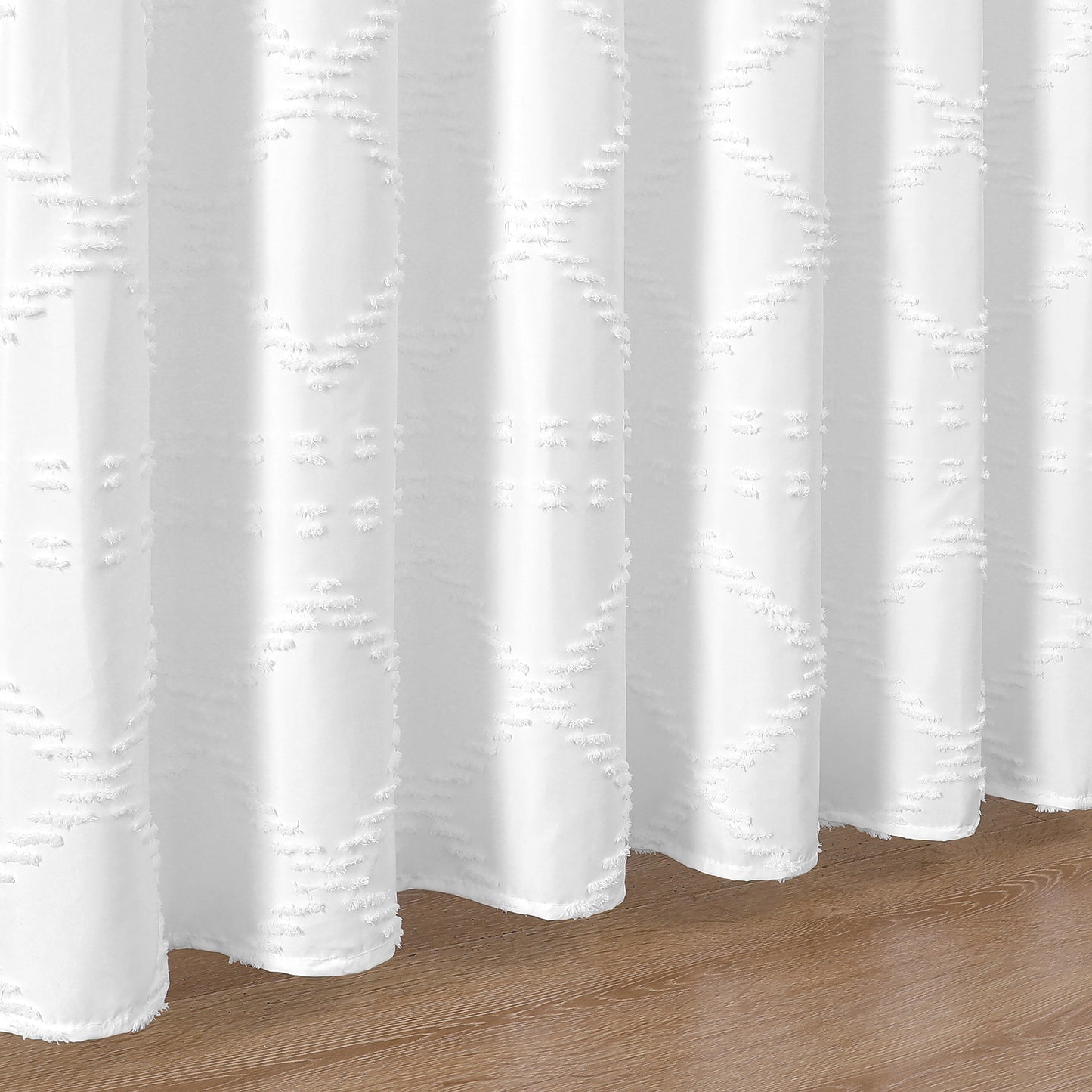 Americanflat 71x71 Woven Shower Curtain with Tassel Accents - Includes 12 Grommets and Hooks - 100% Polyester