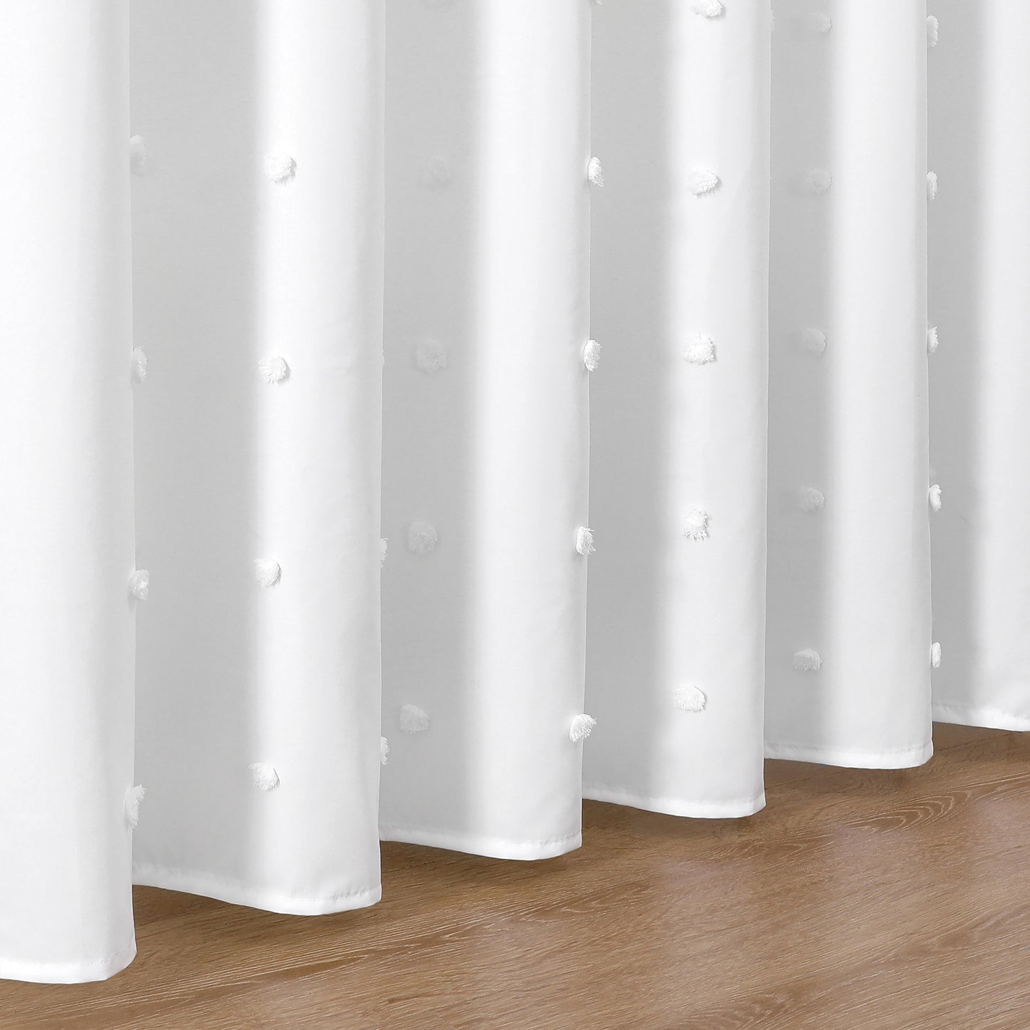 Americanflat 71x71 Woven Shower Curtain with Tassel Accents - Includes 12 Grommets and Hooks - 100% Polyester