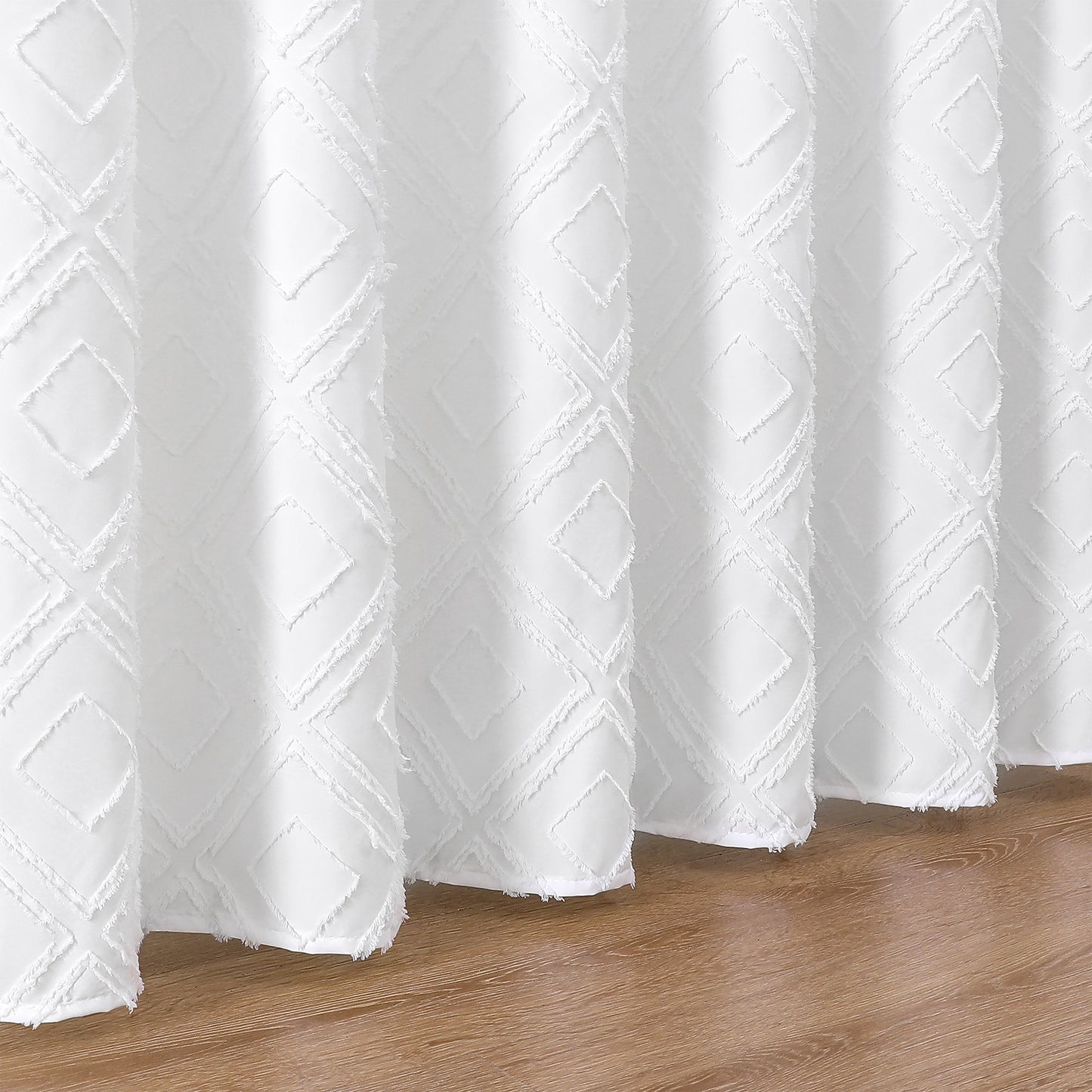 Americanflat 71x71 Woven Shower Curtain with Tassel Accents - Includes 12 Grommets and Hooks - 100% Polyester